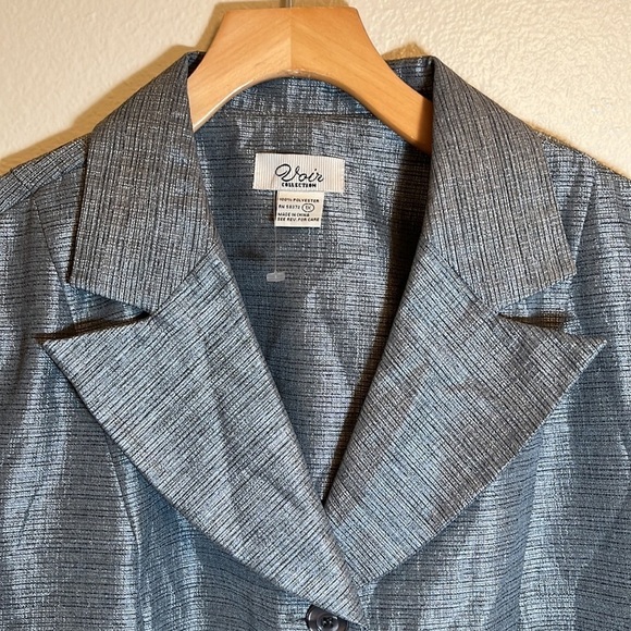 VOIR Collection Silver Plus Size Blazer Suit Jacket - Picture 2 of 12